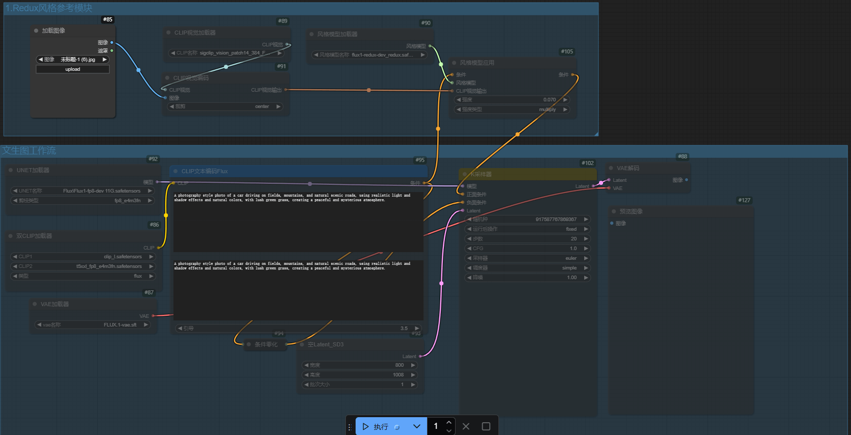 Flux Redux风格迁移:深度风格控制出图(模型+工作流)