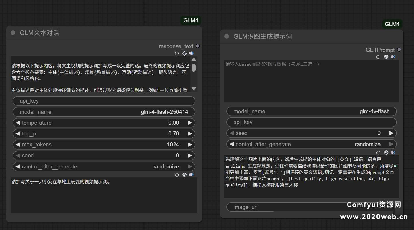 ComfyUI调用大模型GLM-4插件:智能扩写+图片分析