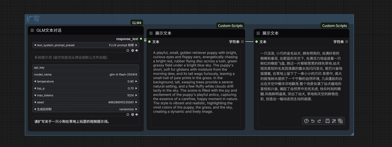 ComfyUI调用大模型GLM-4插件:智能扩写+图片分析