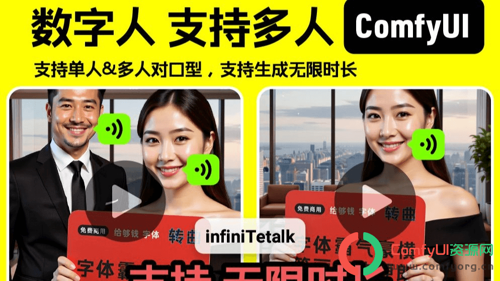 InfiniteTalk数字人对口型效果炸裂：无限时长、口型精准的图片和视频配音