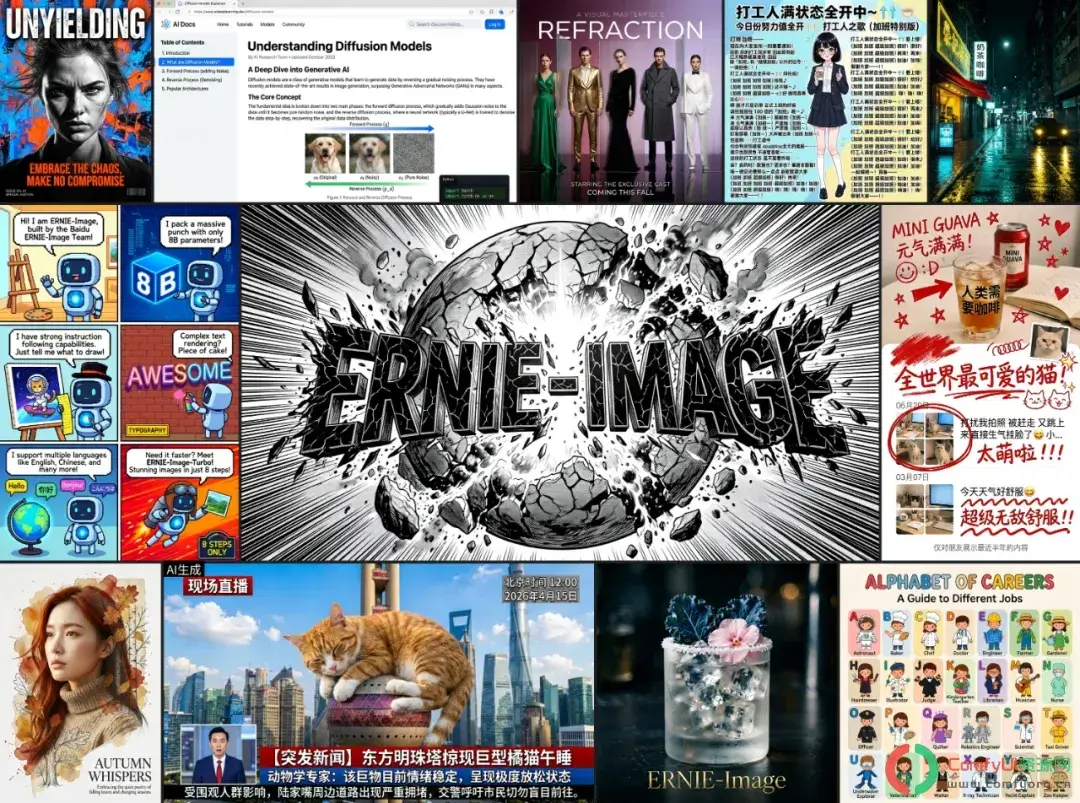 百度文心开源文生图模型ERNIE-Image:实现顶级文生图与精准文字渲染