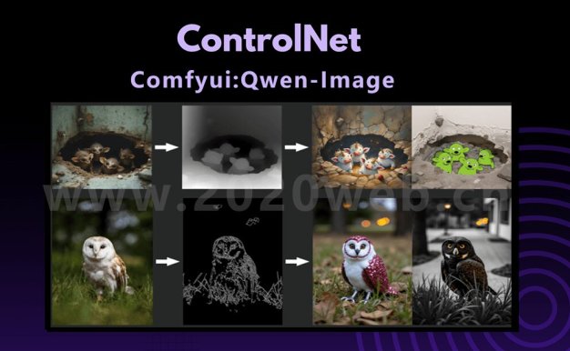 Qwen-Image的Controlnet精准控制图像生成：depth、Canny与Inpaint局部重绘