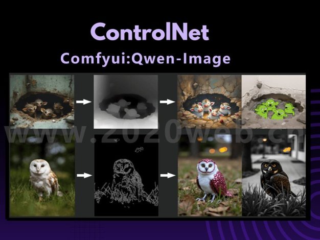 Qwen-Image的Controlnet精准控制图像生成:depth、Canny与Inpaint局部重绘