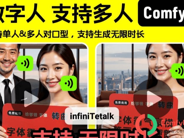 InfiniteTalk数字人对口型效果炸裂：无限时长、口型精准的图片和视频配音