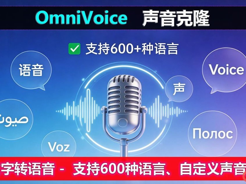 小米开源TTS模型OmniVoice覆盖 600+ 语种零样本语音克隆 TTS:小语种也能轻松复活