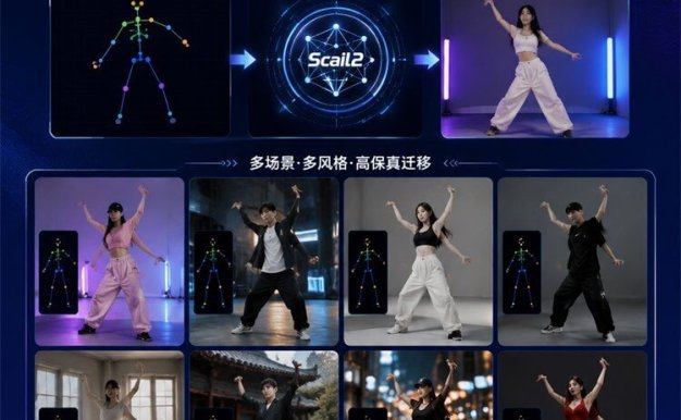 清华团队开源SCAIL-2: 动作转移、分段队列换装、人物替换多角色+动物全支持