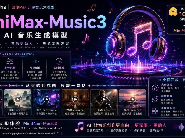 MiniMax 发布 Music3 音乐模型：给歌词和描述，可生成最长 5 分钟歌曲